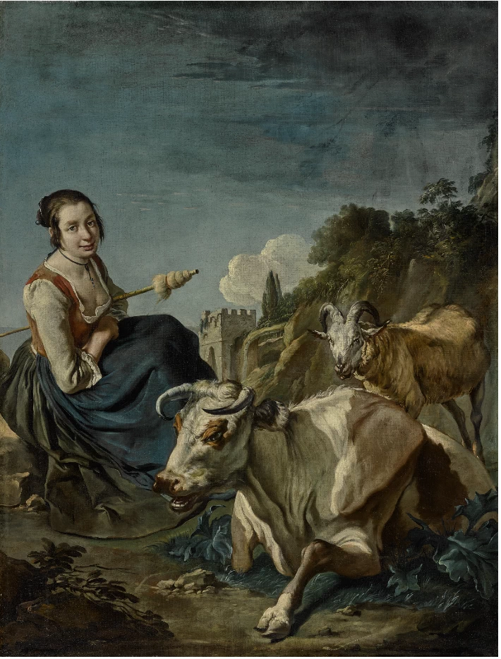 Giacomo Ceruti, il Pitocchetto - 110, Ragazza con mucca e capra